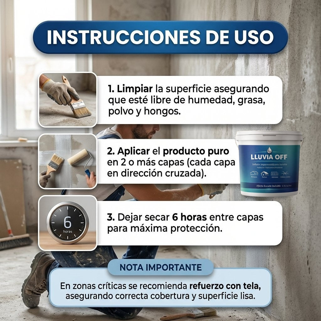 LLUVIA OFF - Impermeabilizante Transparente